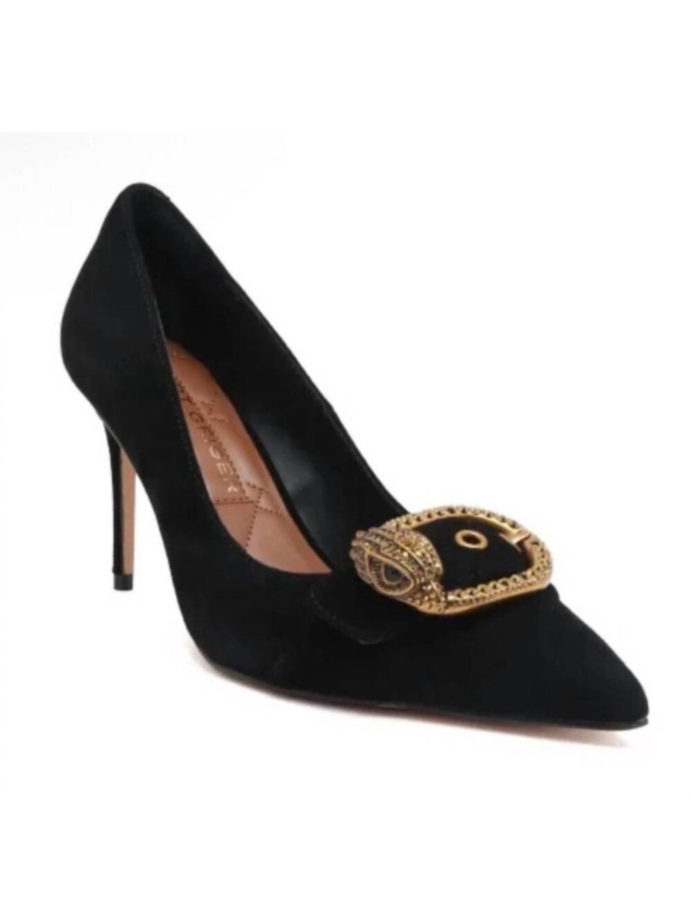 Kurt Geiger London Mayfair Court Heel Black Velvet Stilettos